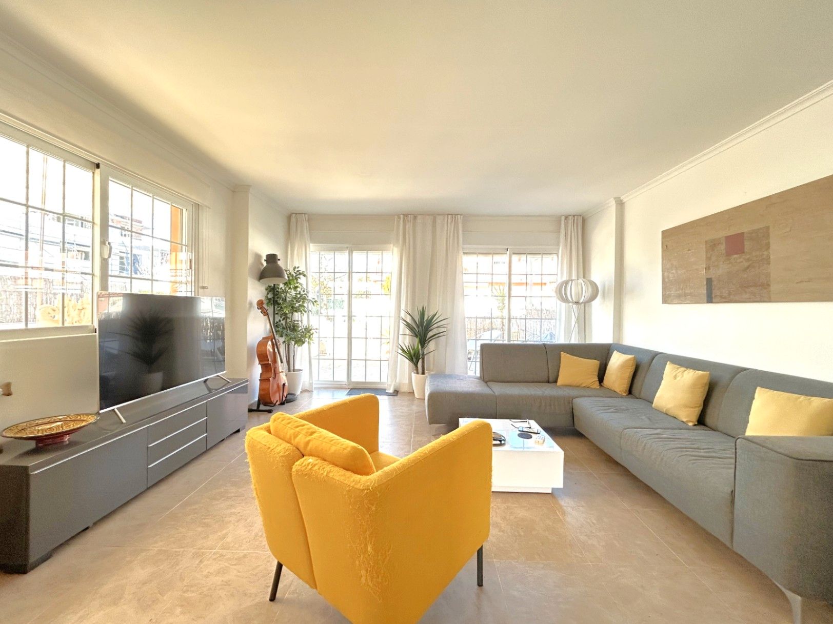 Sala d'estar de Casa adosada de lloguer en Jávea / Xàbia amb Aire condicionat, Calefacció i Jardí privat