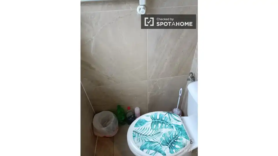 Bathroom of Flat for share in Madrid  with Air Conditioner, Terrace and Furnished