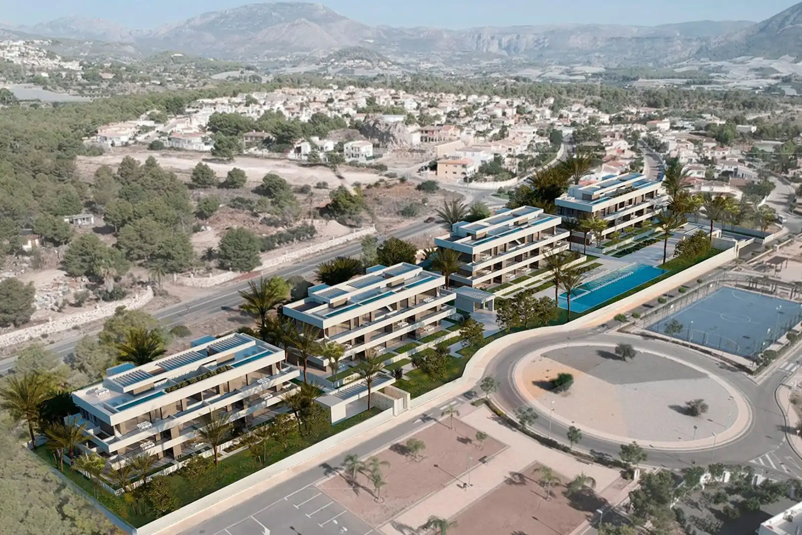 Vista exterior de Piso en venta en La Nucia con Aire acondicionado, Calefacción y Jardín privado