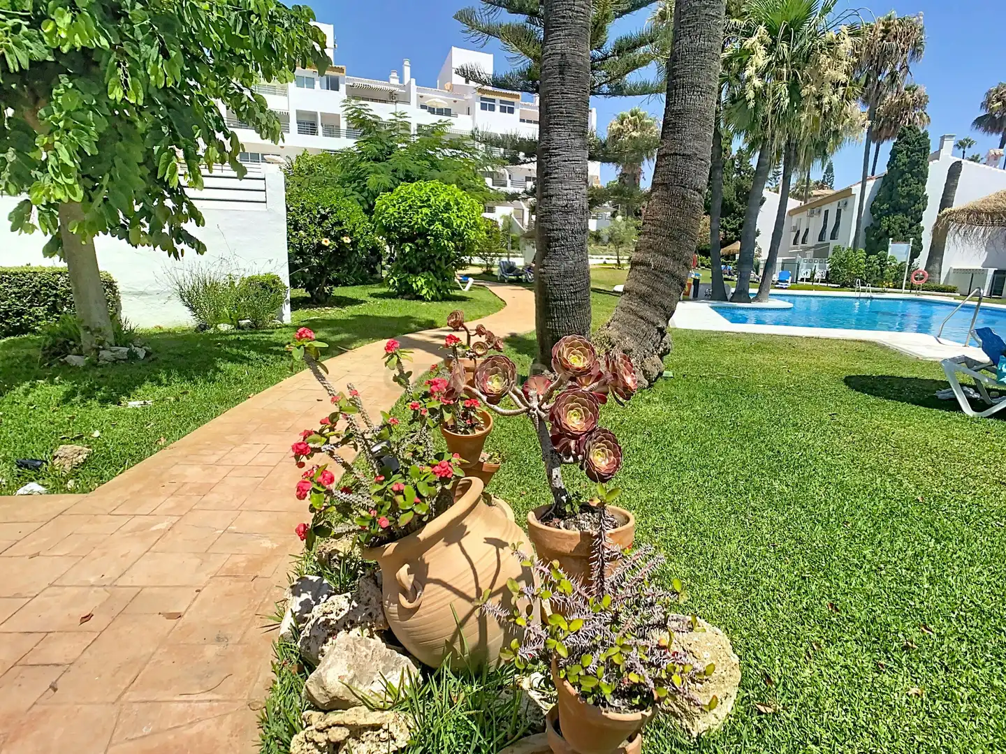 Jardí de Casa adosada en venda en Mijas amb Aire condicionat, Jardí privat i Piscina