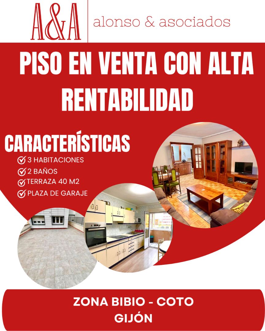 Vista exterior de Piso en venta en Gijón  con Calefacción, Parquet y Terraza