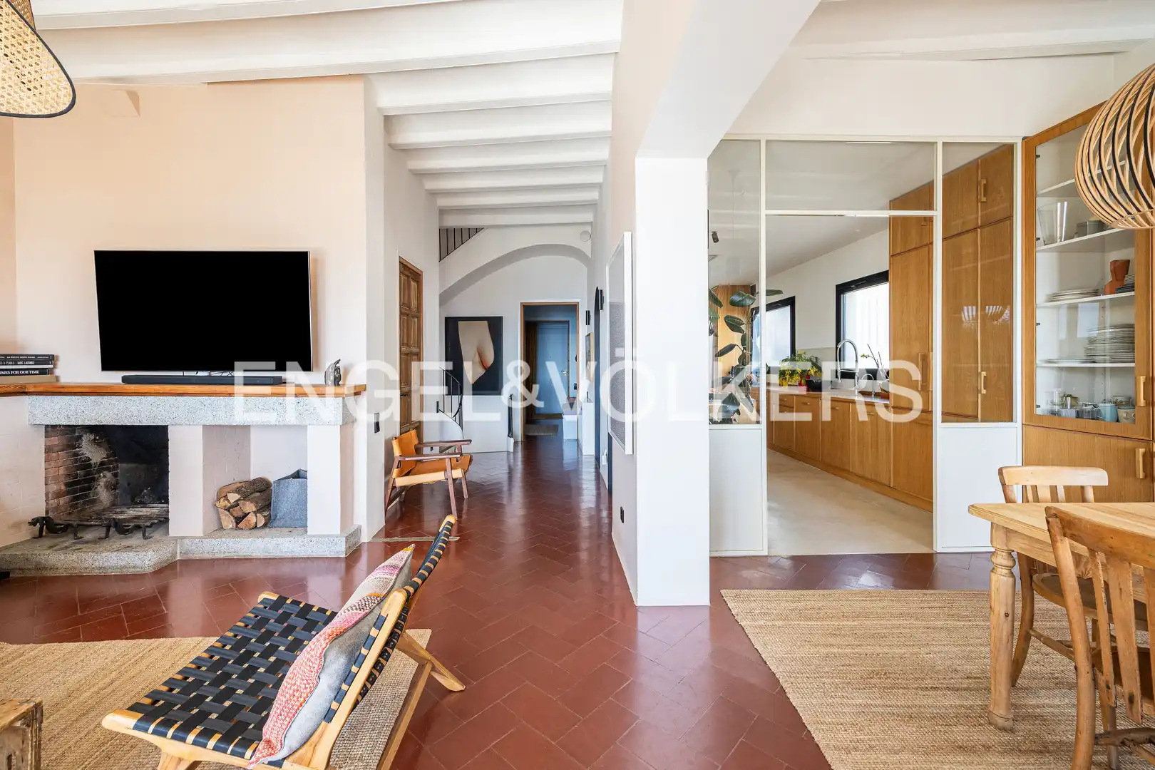 Living room of Houses for rent in Caldes d'Estrac  with Air Conditioner, Heating and Private garden