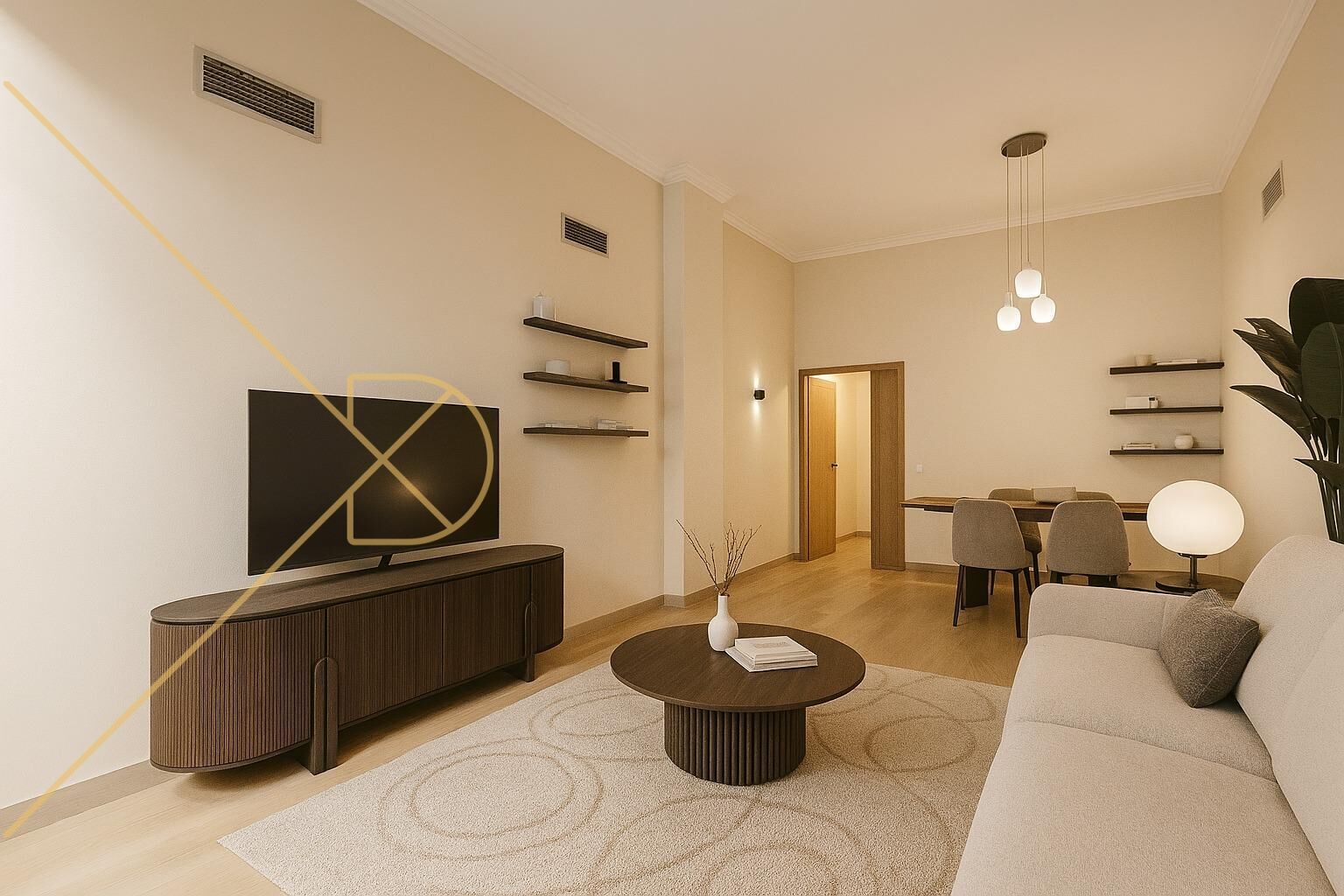 Living room of Flat for sale in  Barcelona Capital  with Air Conditioner, Heating and Parquet flooring