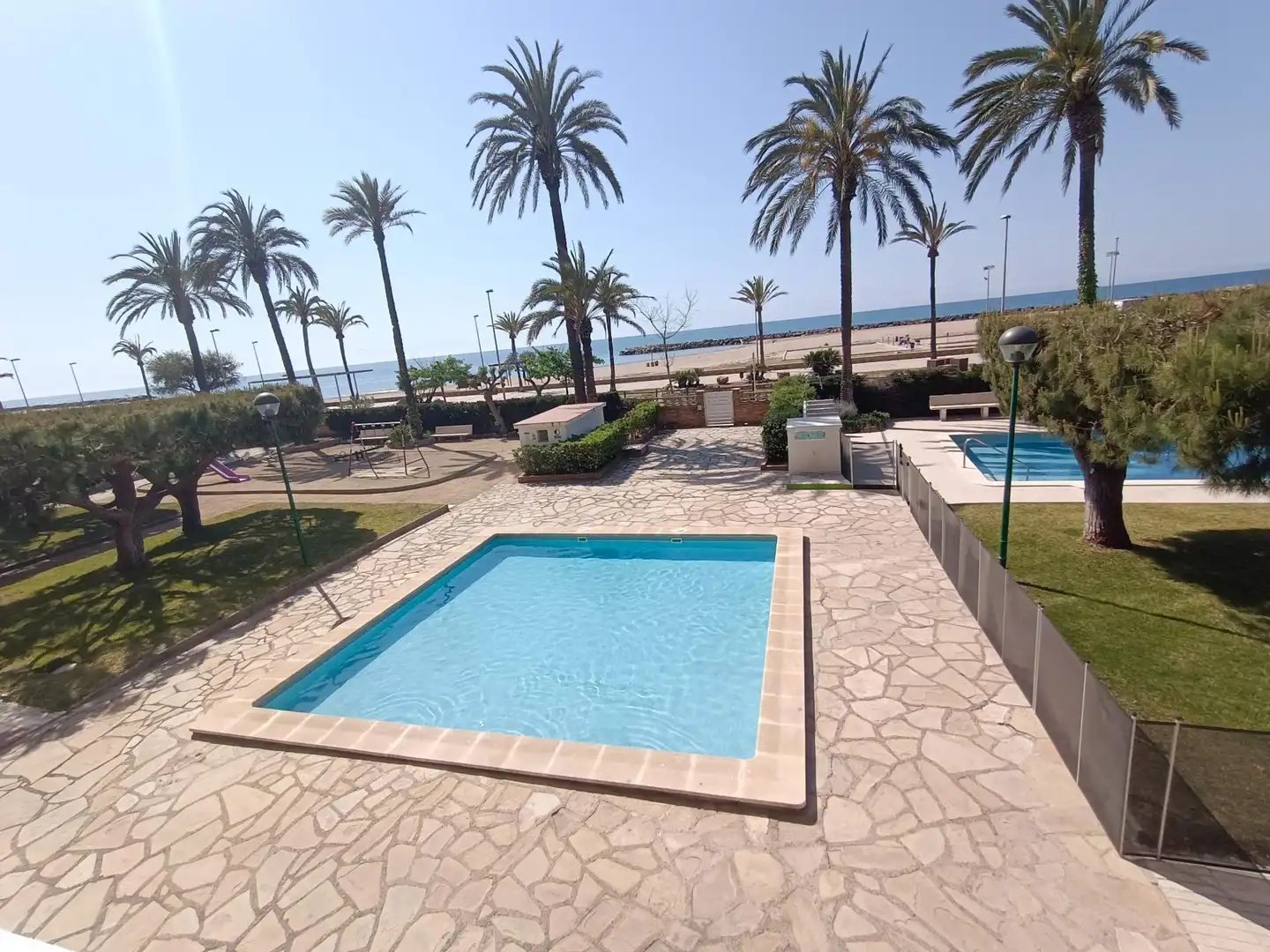 Swimming pool of Flat for sale in Cunit  with Air Conditioner, Heating and Private garden