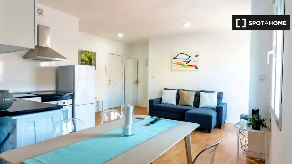 Living room of Flat for rent in Madrid  with Air Conditioner, Heating and Furnished