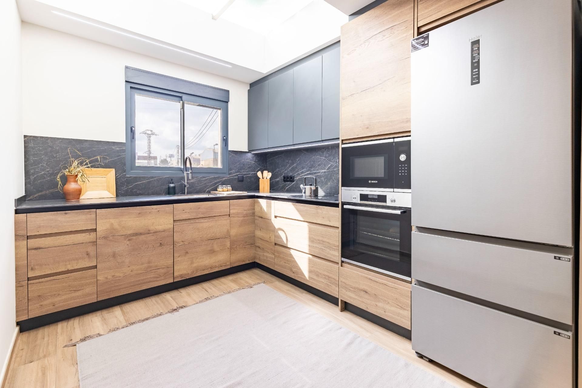 Kitchen of Single-family semi-detached for sale in La Pobla Llarga  with Air Conditioner and Terrace