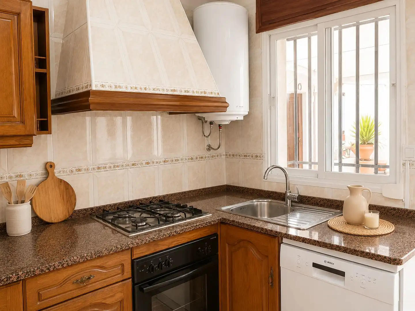 Kitchen of Detached homes for rent in Chiclana de la Frontera  with Air Conditioner, Furnished and Oven