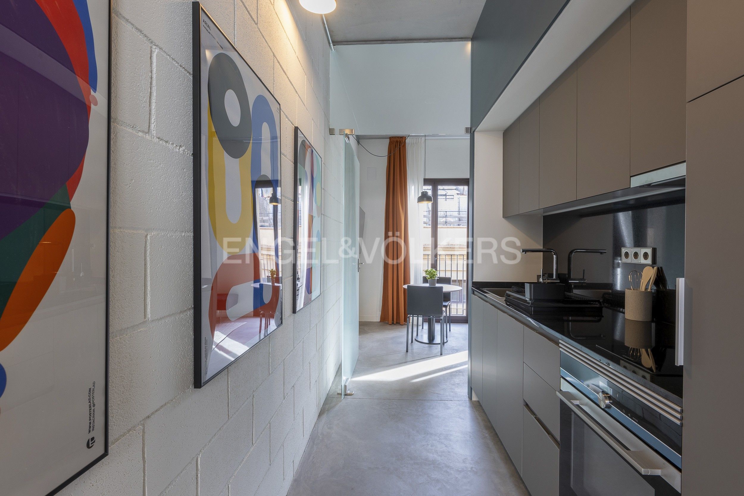 Kitchen of Apartment to rent in  Barcelona Capital  with Air Conditioner, Heating and Furnished