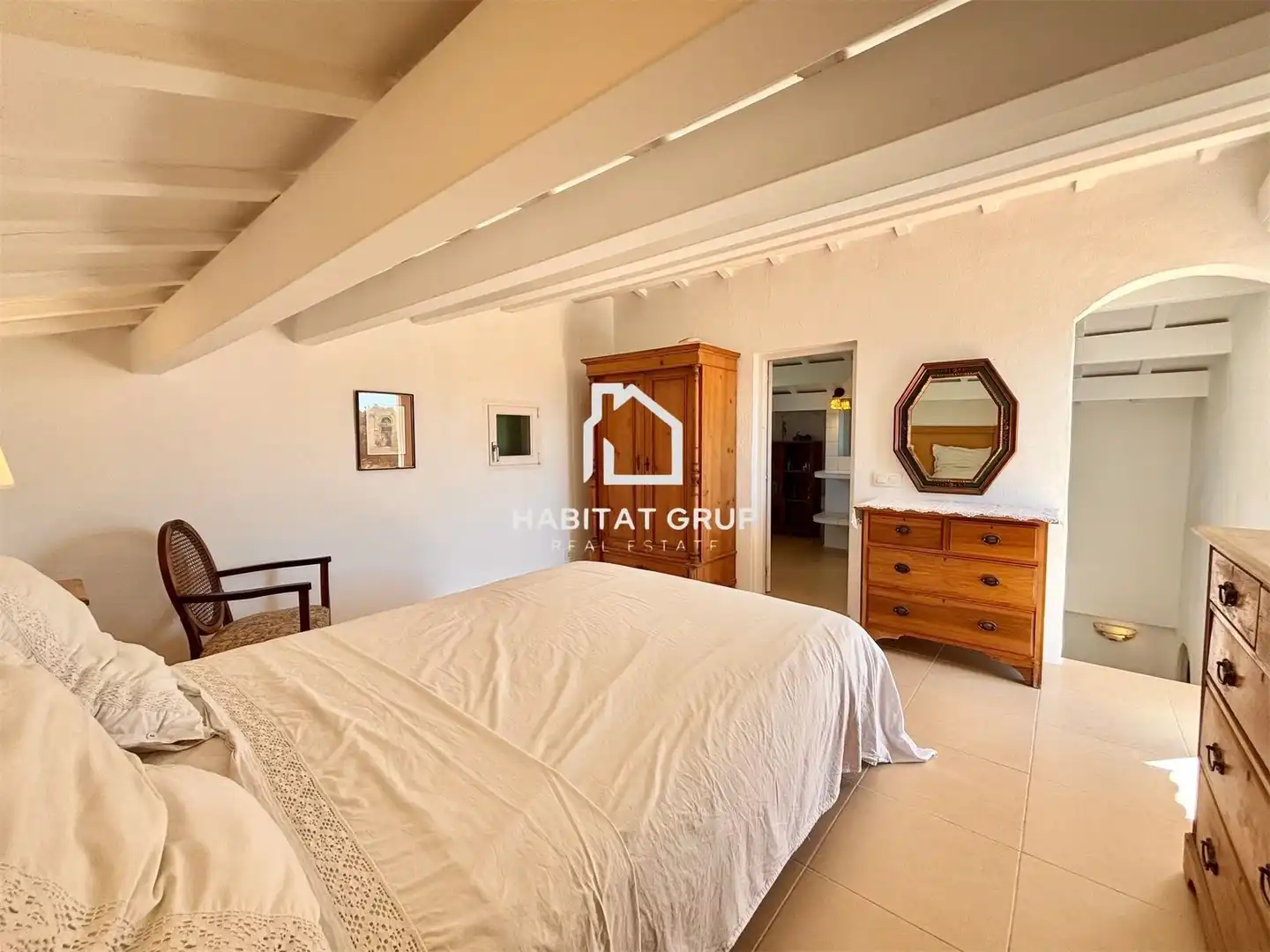 Schlafzimmer von Haus oder Chalet zum Verkauf in Sant Lluís mit Klimaanlage, Heizung und Privatgarten