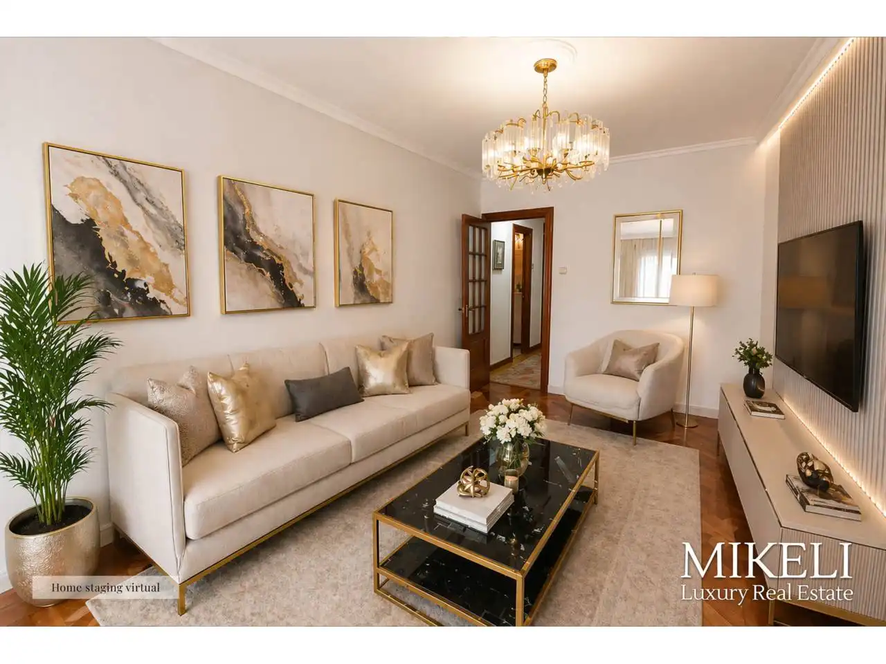 Sala de estar de Piso en venta en Santander con Calefacción y Parquet
