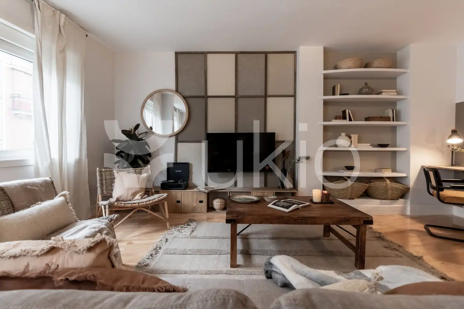 Sala de estar de Apartamento de alquiler en Madrid con Aire acondicionado, Calefacción y Terraza