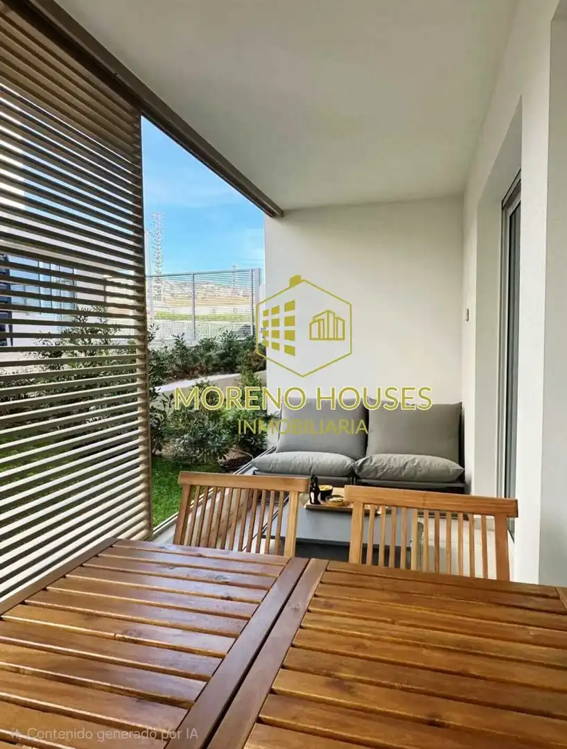 Terrasse von Wohnungen zur Miete in Jávea / Xàbia mit Klimaanlage, Heizung und Privatgarten