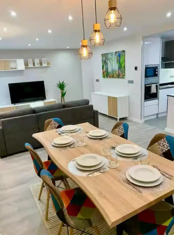Dining room of Flat for rent in Gijón   with Heating, Terrace and Furnished