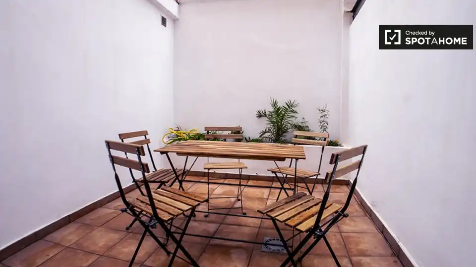 Terrace of Flat for rent in Valencia  with Air Conditioner, Heating and Furnished