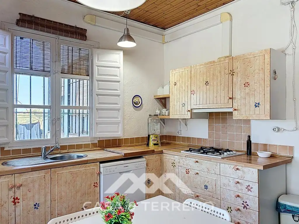 Cuina de Casa o xalet en venda en Canillas de Aceituno amb Jardí privat, Terrassa i Piscina