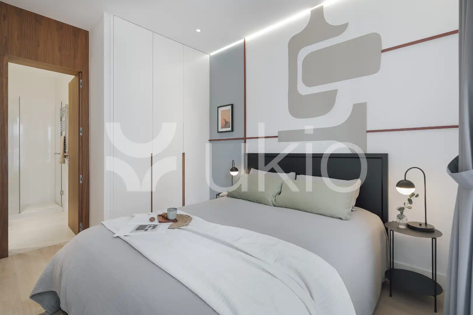 Dormitori de Apartament de lloguer en Madrid amb Aire condicionat, Calefacció i Moblat