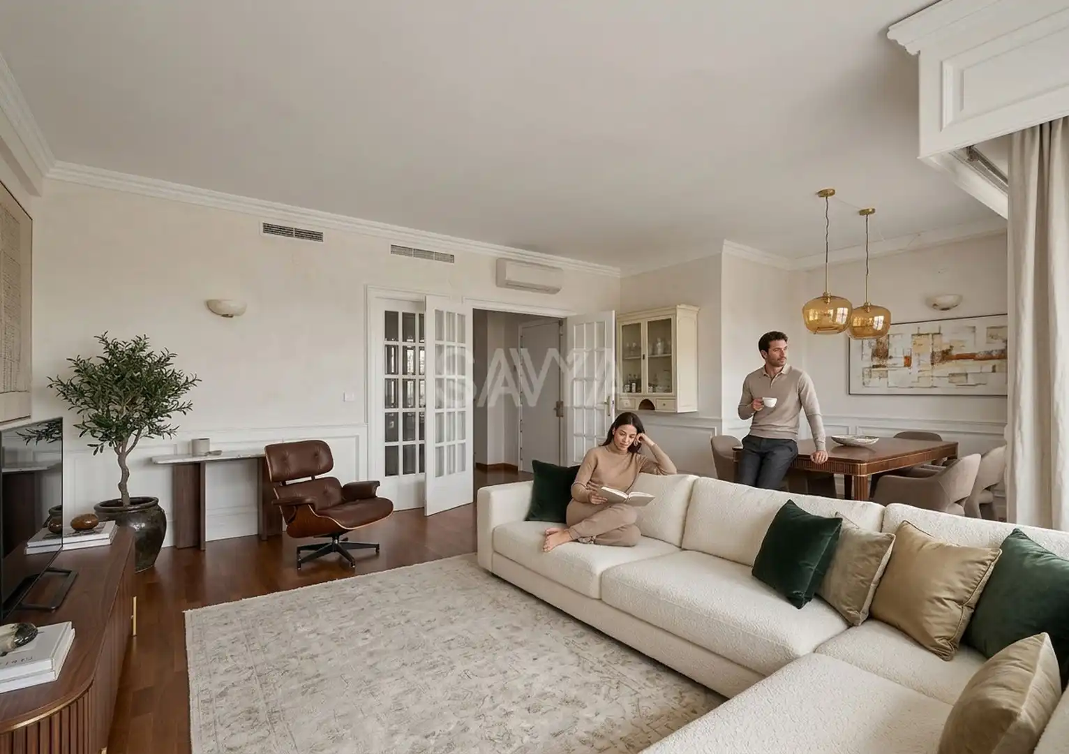 Sala de estar de Piso en venta en Barcelona con Aire acondicionado, Calefacción y Parquet