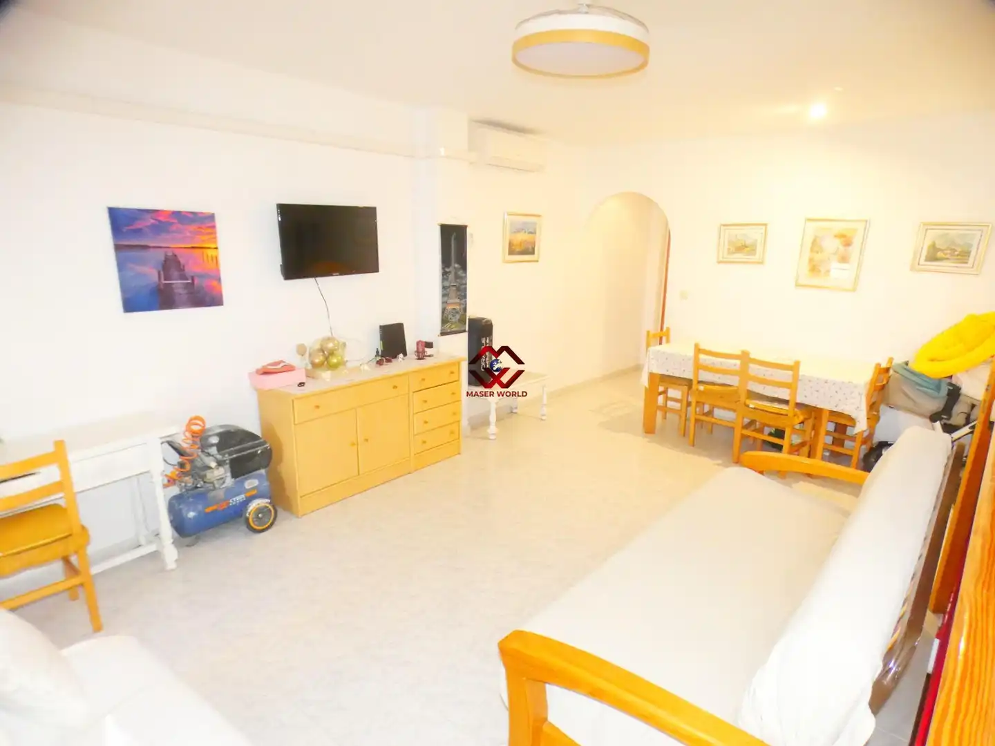 Sala d'estar de Pis en venda en Mazarrón amb Aire condicionat i Moblat