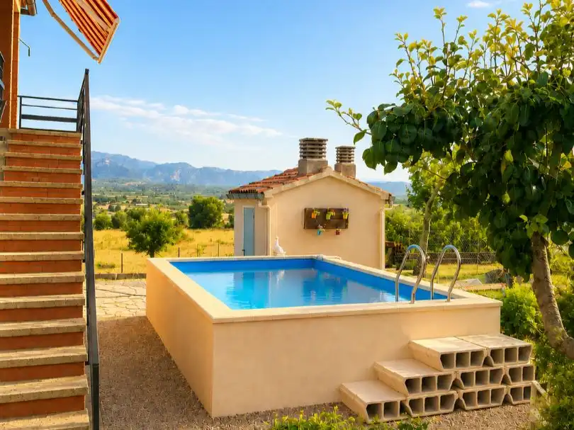 Swimming pool of Houses for sale in Horta de Sant Joan  with Air Conditioner, Terrace and Swimming Pool
