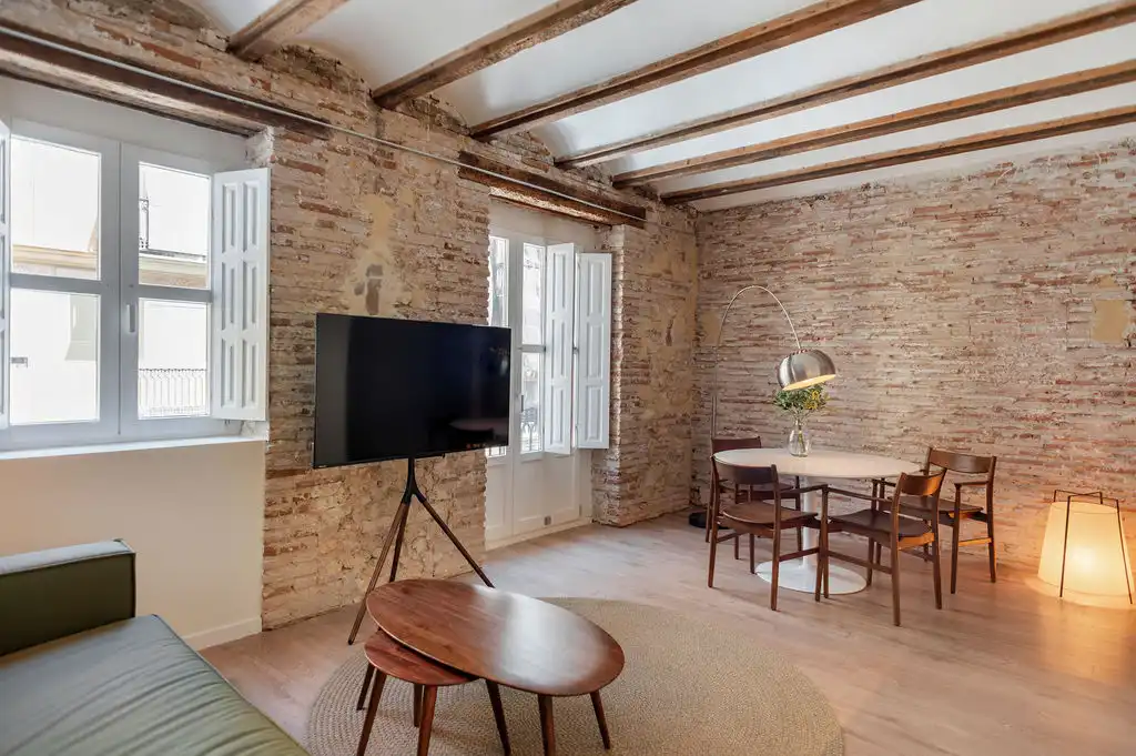 Living room of Apartments for rent in Valencia  with Air Conditioner, Heating and Furnished