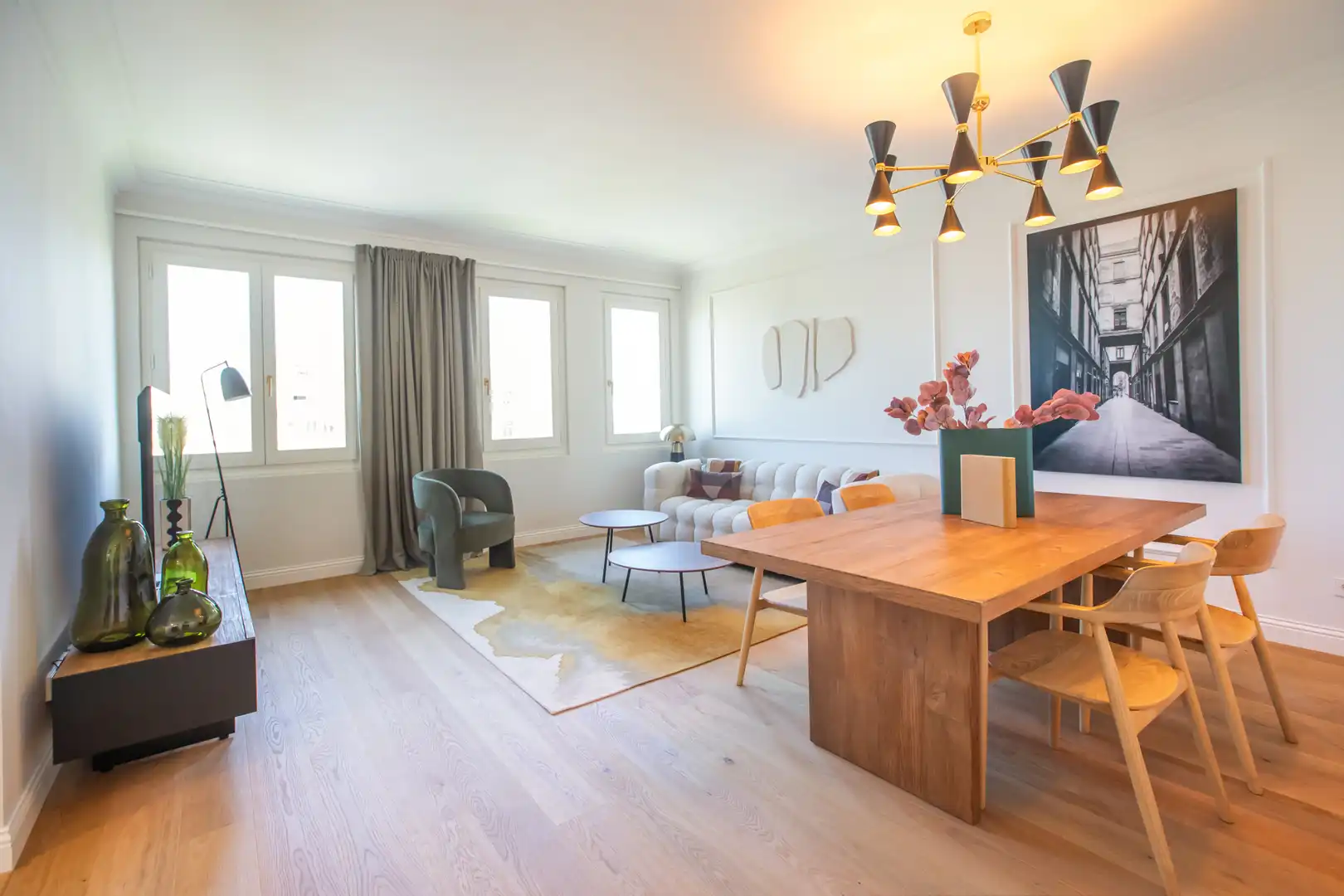 Wohnzimmer von Dachboden zur Miete in Barcelona mit Klimaanlage, Heizung und Parkett