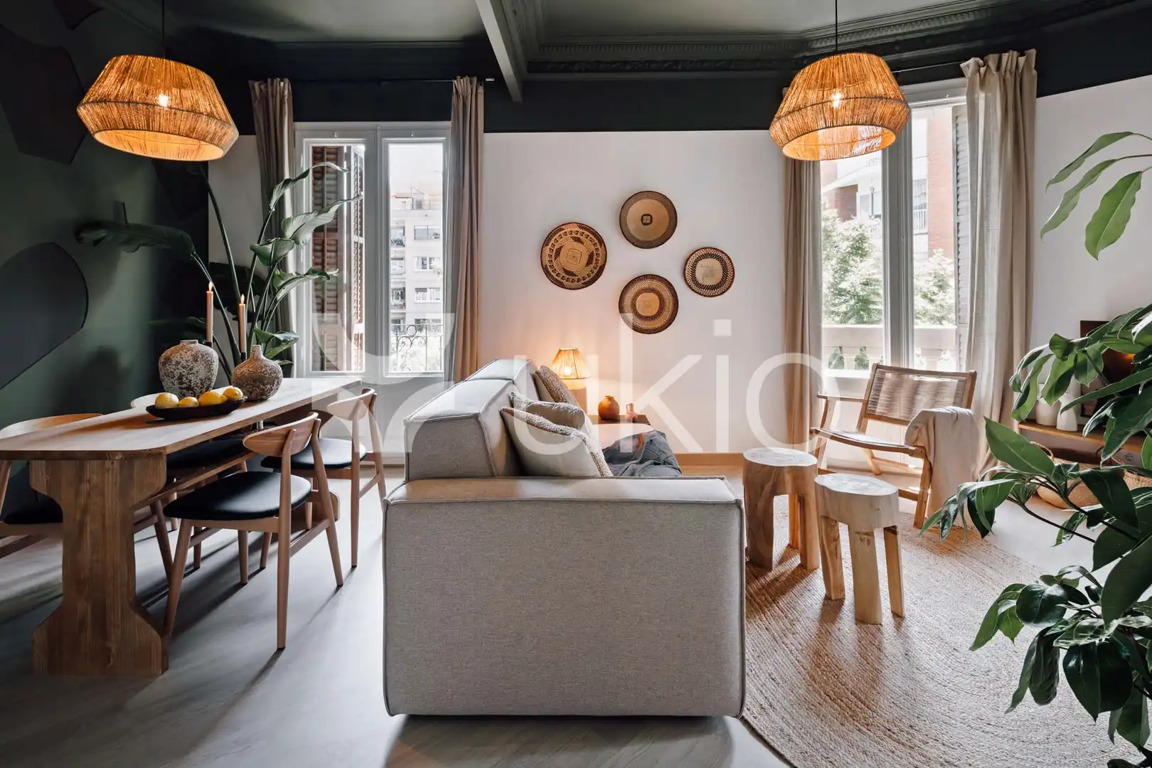 Sala d'estar de Apartament de lloguer en Barcelona amb Aire condicionat, Moblat i Forn