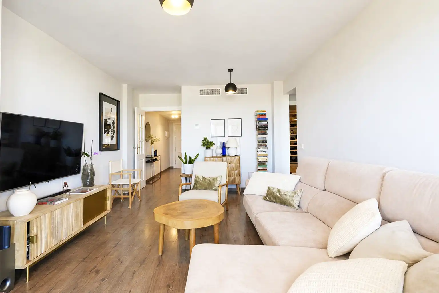 Sala de estar de Apartamento en venta en Mijas con Aire acondicionado, Parquet y Terraza