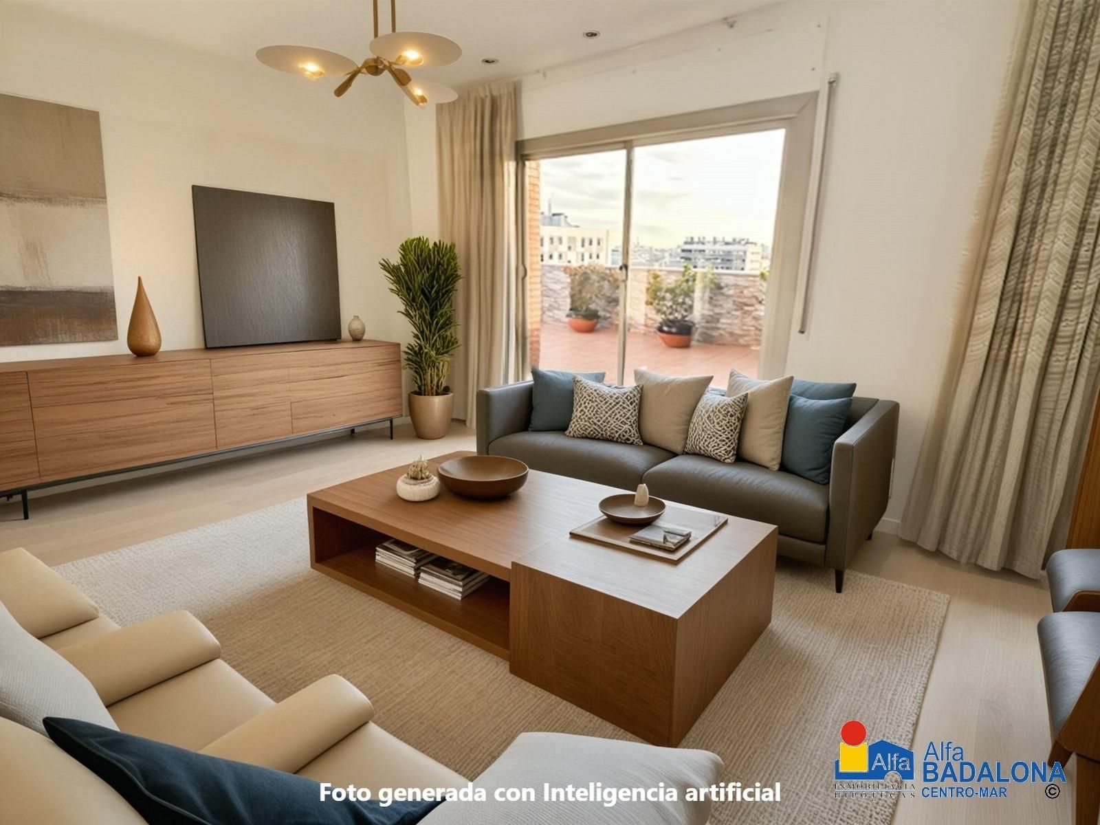 Living room of Attic for sale in Badalona  with Terrace