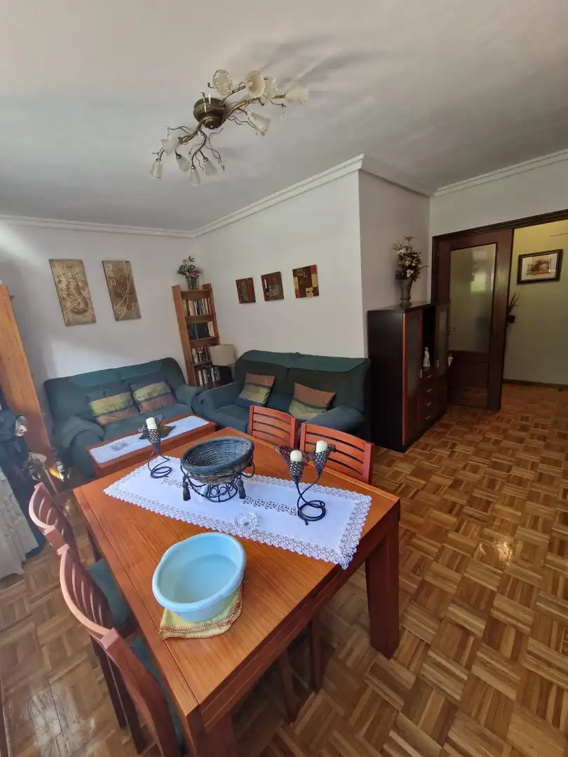 Living room of Flat for sale in Oviedo   with Heating, Parquet flooring and Terrace