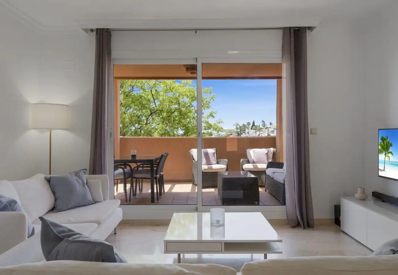 Terrace of Apartments for rent in Marbella  with Air Conditioner, Private garden and Furnished