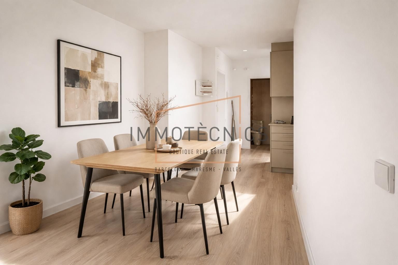 Dining room of Flat for sale in Caldes d'Estrac  with Parquet flooring
