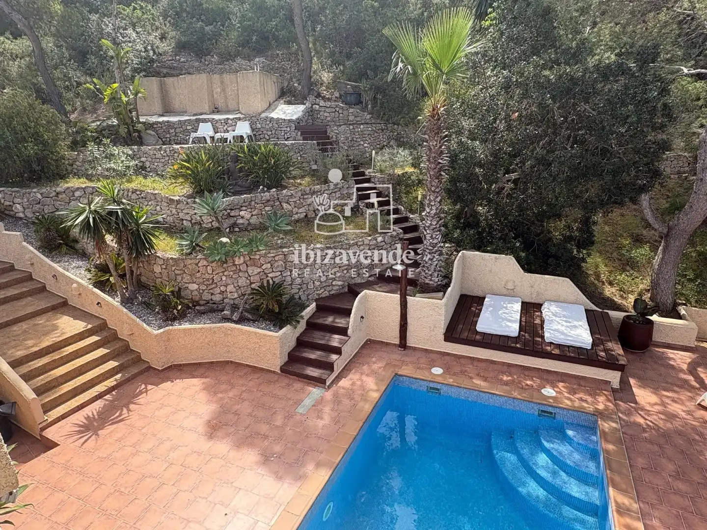 Jardí de Casa o xalet de lloguer en Santa Eulària des Riu amb Calefacció, Terrassa i Piscina