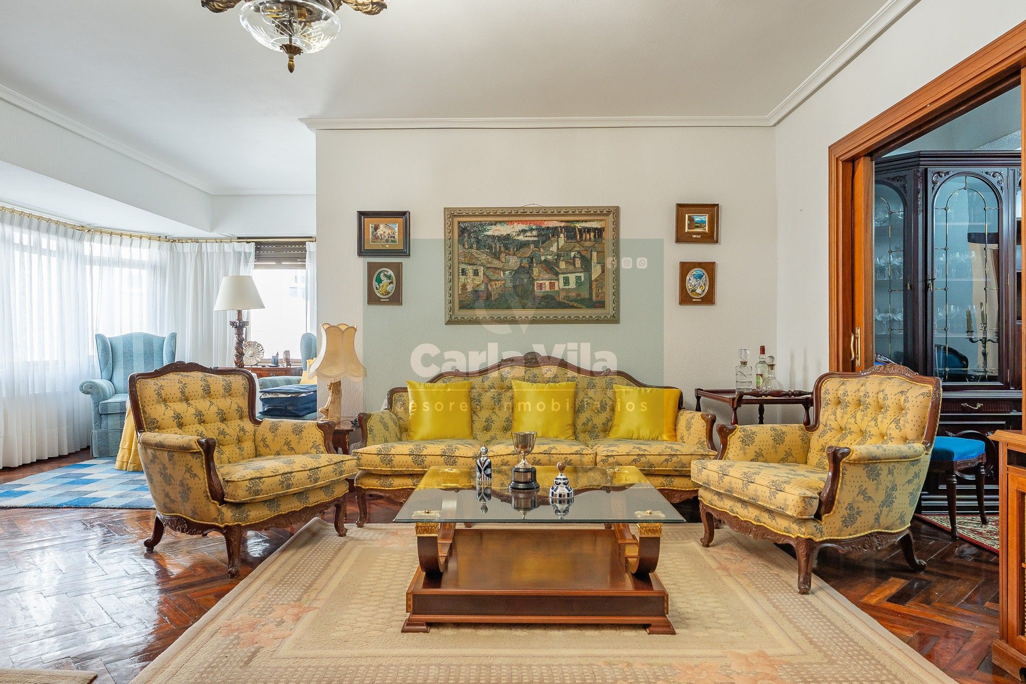 Sala de estar de Piso en venta en Lugo Capital con Parquet, Trastero y Amueblado