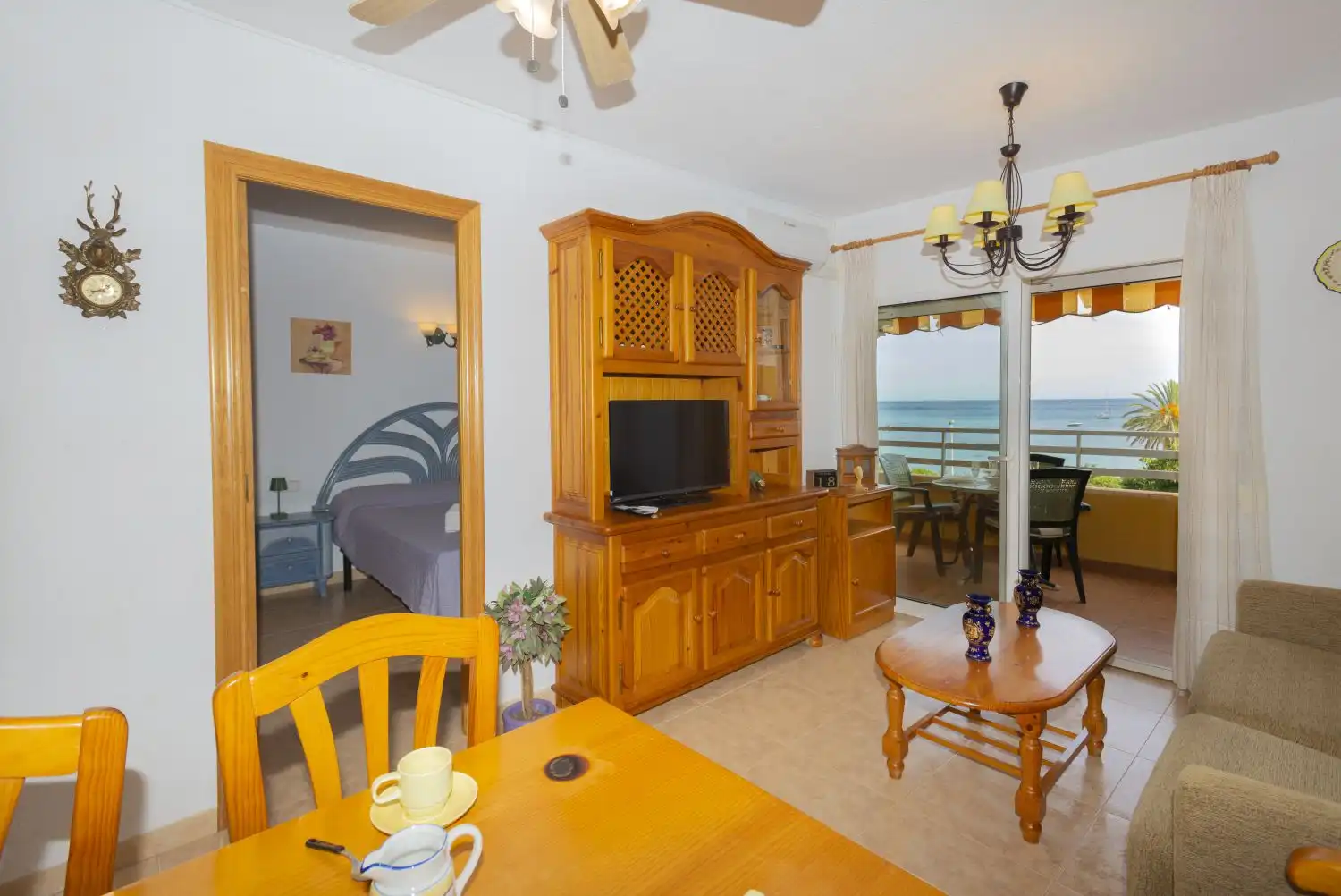 Wohnzimmer von Wohnungen zum Verkauf in Calpe / Calp mit Klimaanlage, Heizung und Terrasse