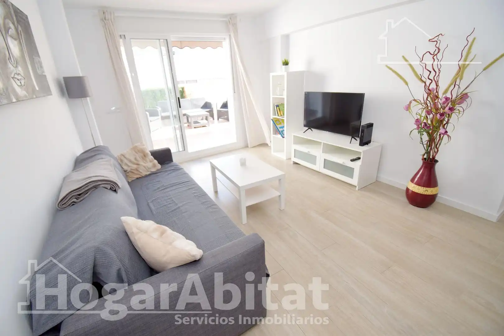 Wohnzimmer von Dachboden zum Verkauf in Burriana / Borriana mit Klimaanlage, Heizung und Terrasse