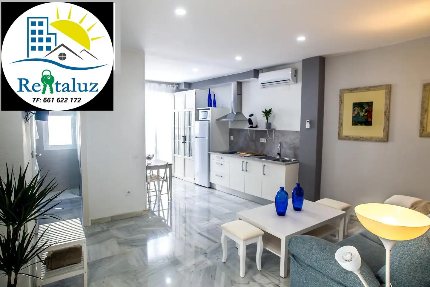 Cuina de Apartament de lloguer en Jerez de la Frontera amb Aire condicionat i Moblat