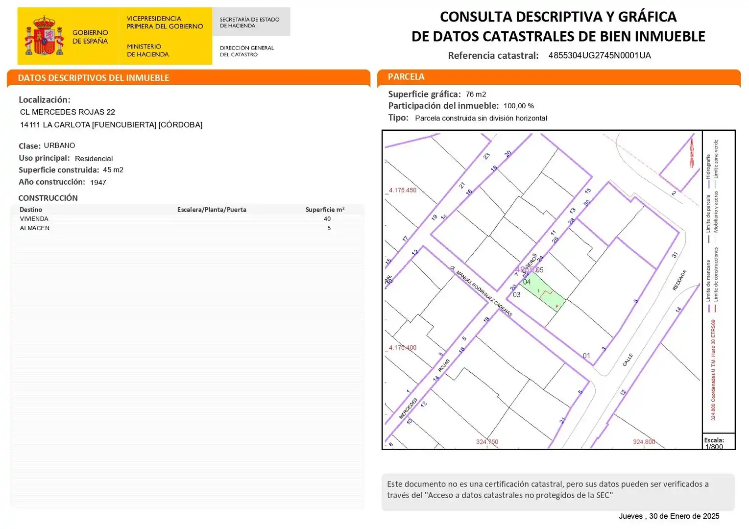 Reihenhaus zum Verkauf in Calle MERCEDES ROJAS 22, imagen 2
