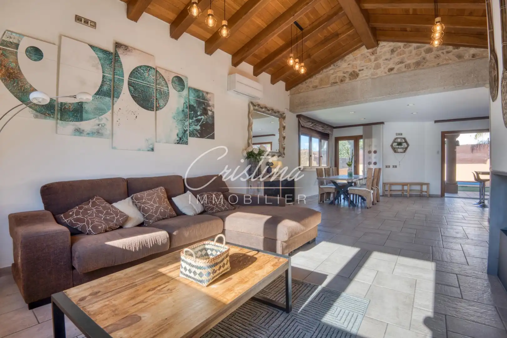 Sala d'estar de Casa o xalet en venda en Santa Cristina d'Aro amb Calefacció, Jardí privat i Terrassa