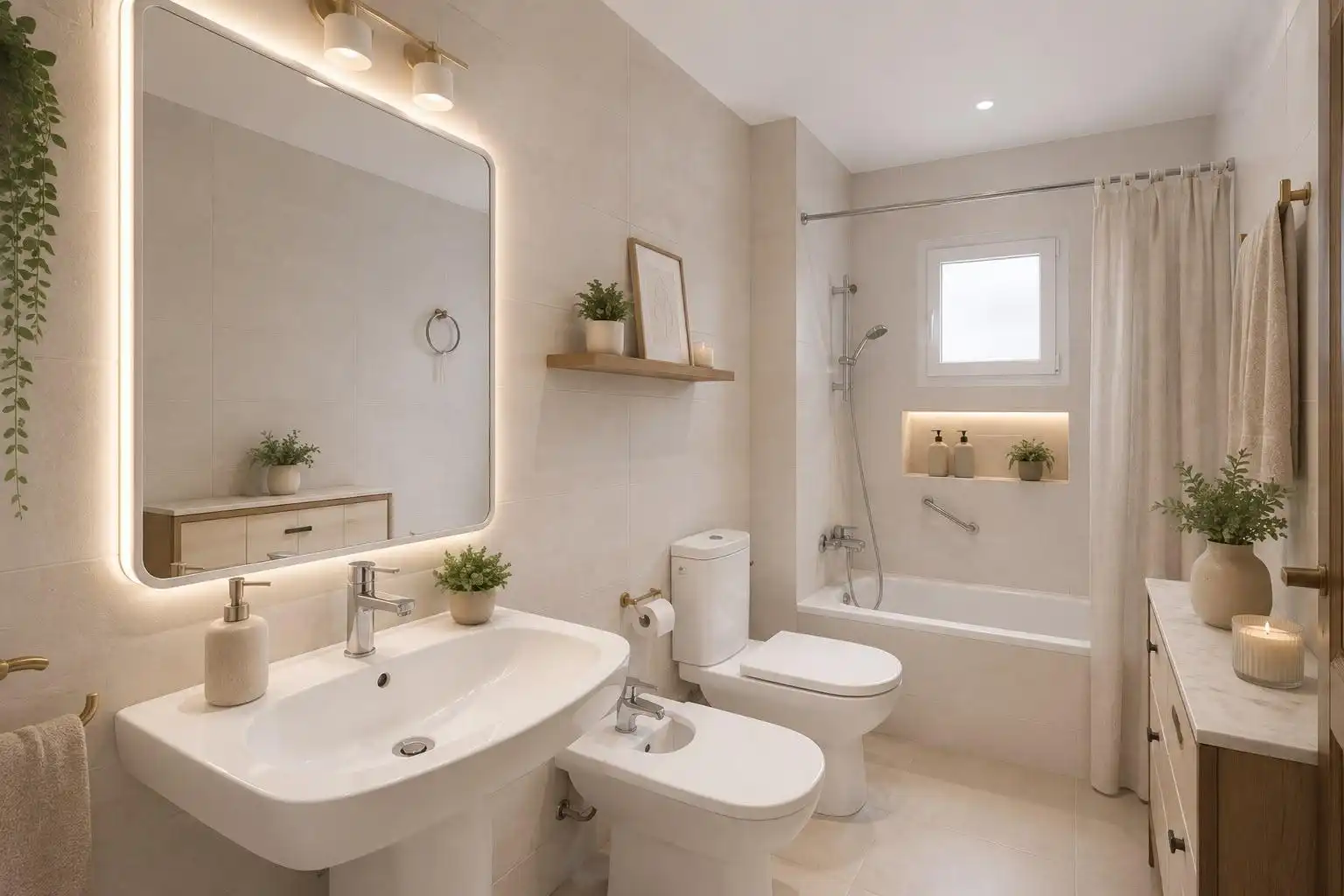 Badezimmer von Wohnungen zum Verkauf in  Palma de Mallorca mit Klimaanlage, Terrasse und Balkon