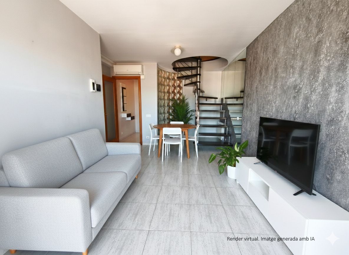 Sala de estar de Dúplex en venta en Girona Capital con Aire acondicionado, Calefacción y Terraza
