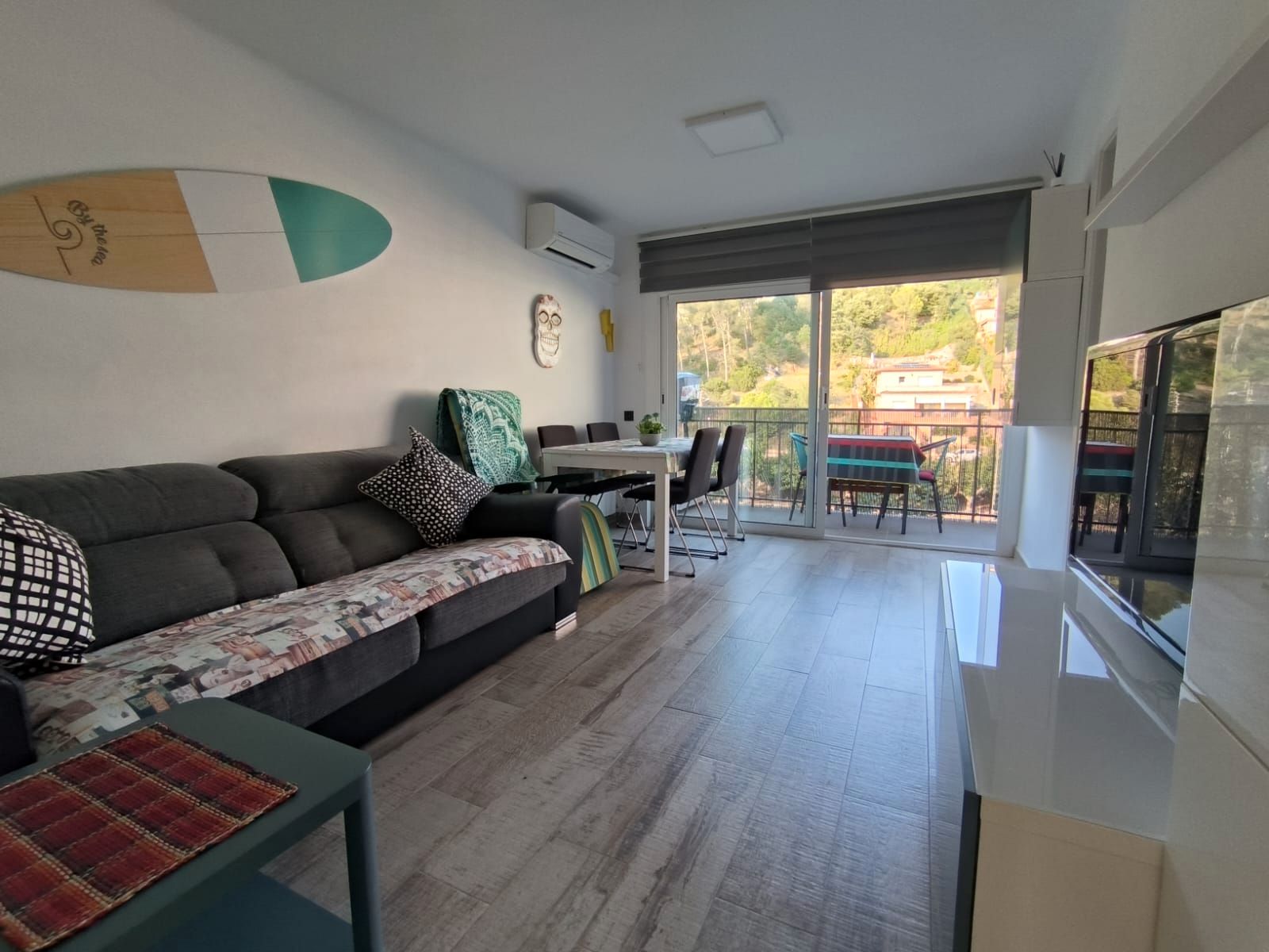 Living room of Flat to rent in Santa Susanna  with Air Conditioner, Heating and Parquet flooring