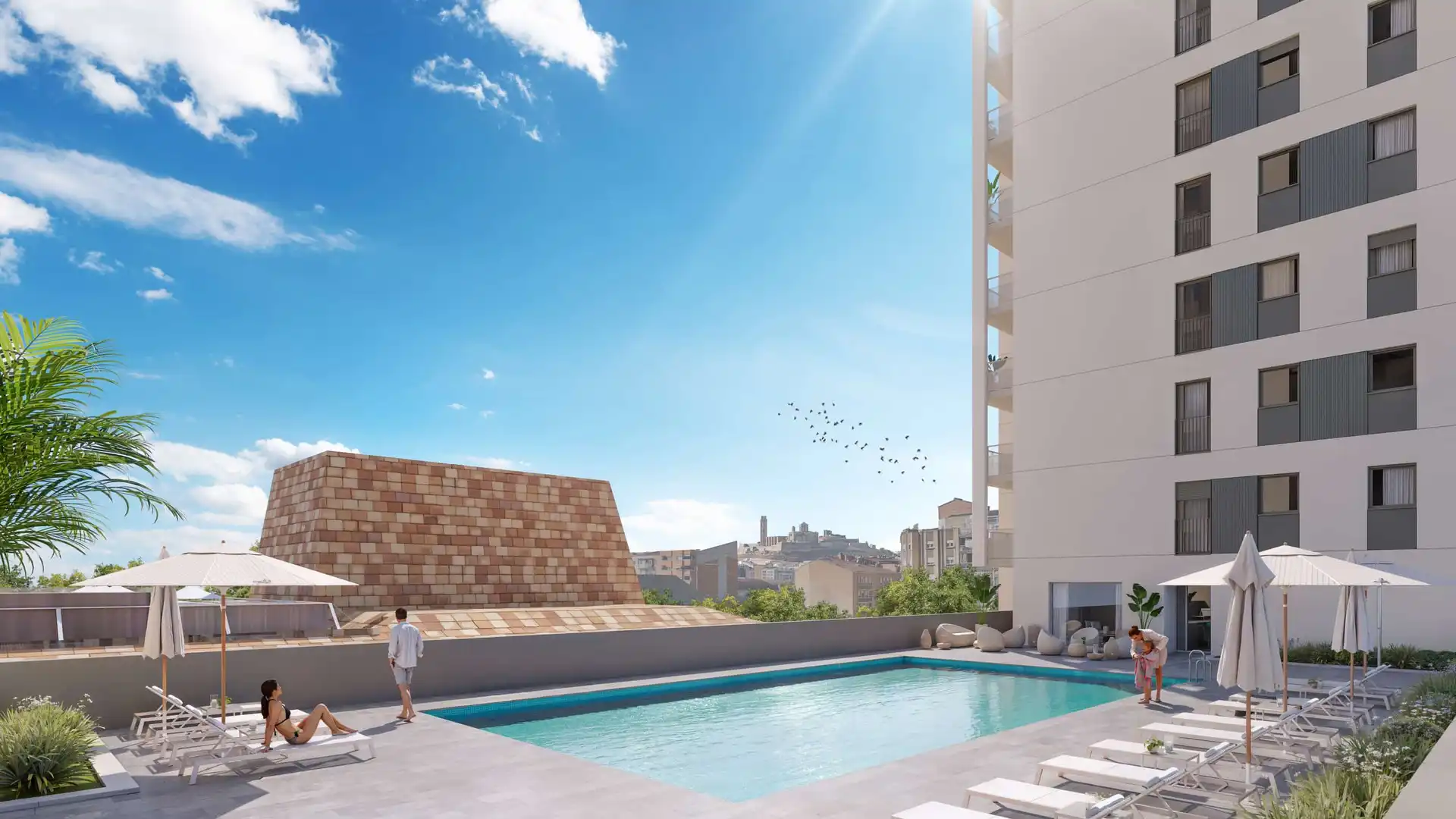 Schwimmbecken von Wohnung zum Verkauf in Lleida mit Klimaanlage, Heizung und Parkett