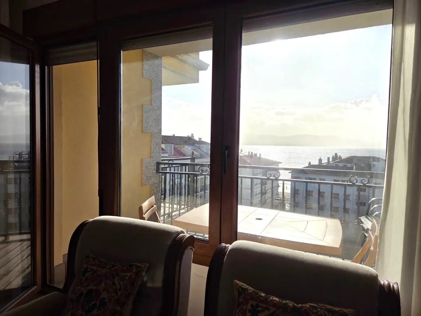 Schlafzimmer von Wohnungen zur Miete in Sanxenxo mit Terrasse, Möbliert und Ofen
