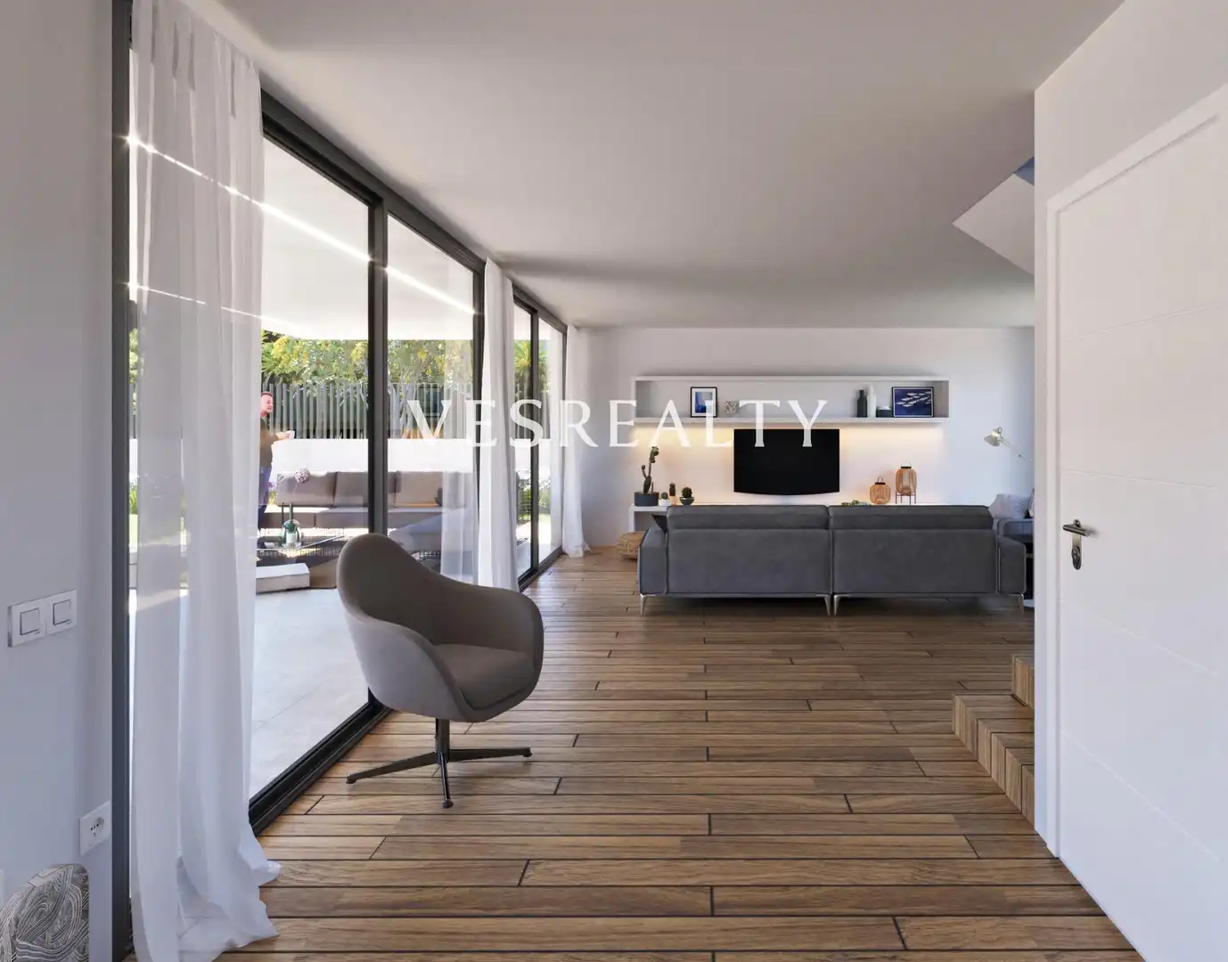 Sala d'estar de Casa o xalet en venda en San Fulgencio amb Aire condicionat, Jardí privat i Terrassa