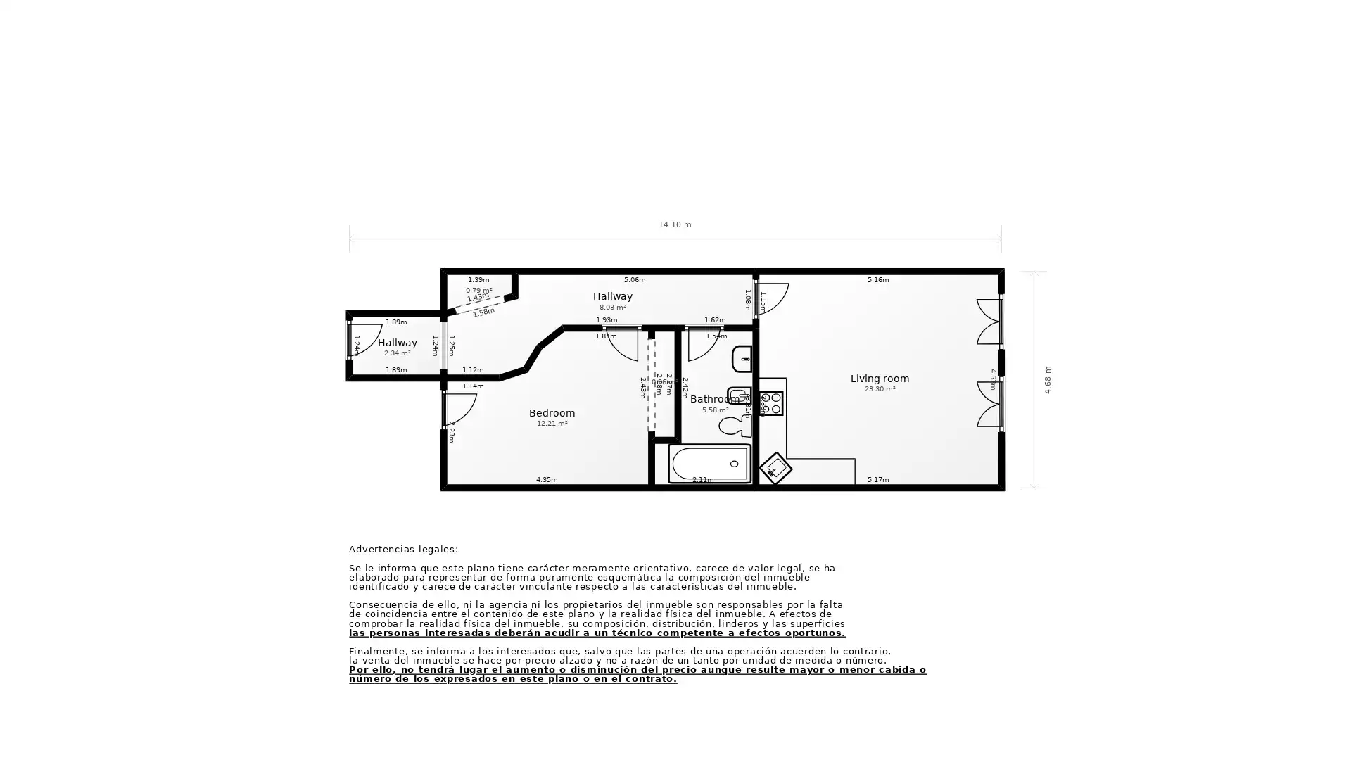 Flat for rent in Barcelona  with Air Conditioner, Heating and Parquet flooring