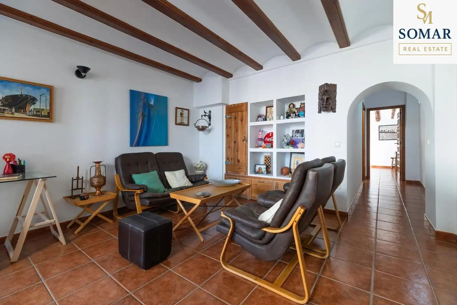 Sala d'estar de Finca rústica en venda en Mogente / Moixent amb Jardí privat, Terrassa i Piscina