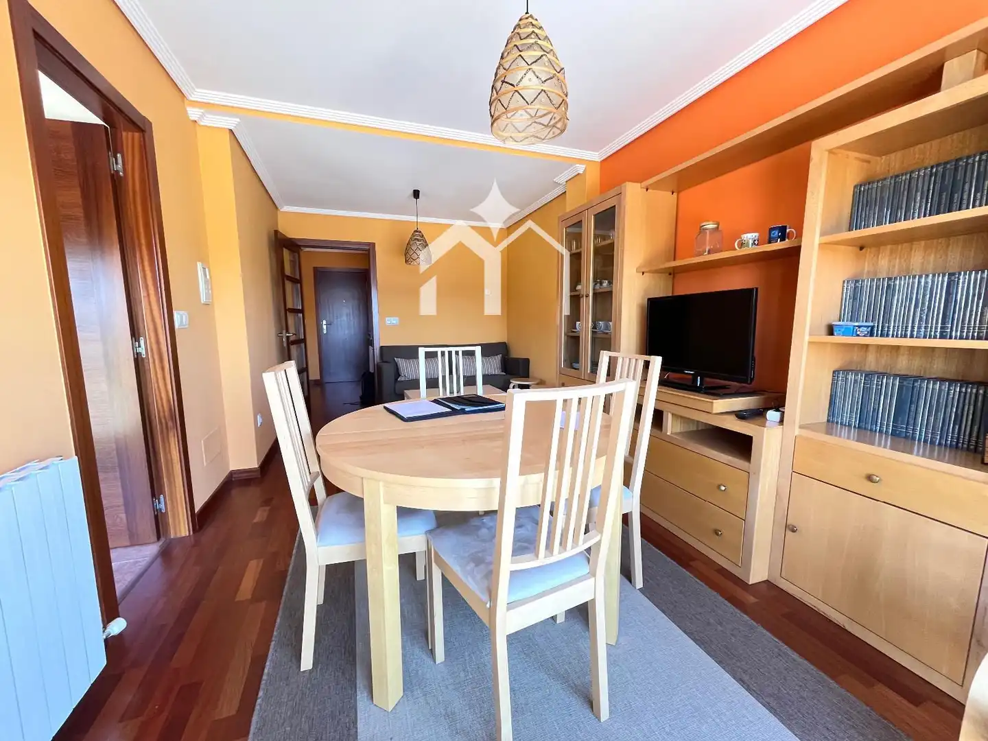 Living room of Flat for sale in Moaña  with Heating, Terrace and Furnished