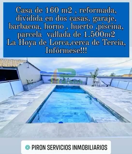 Piscina de Casa o xalet en venda en Lorca amb Aire condicionat, Terrassa i Traster
