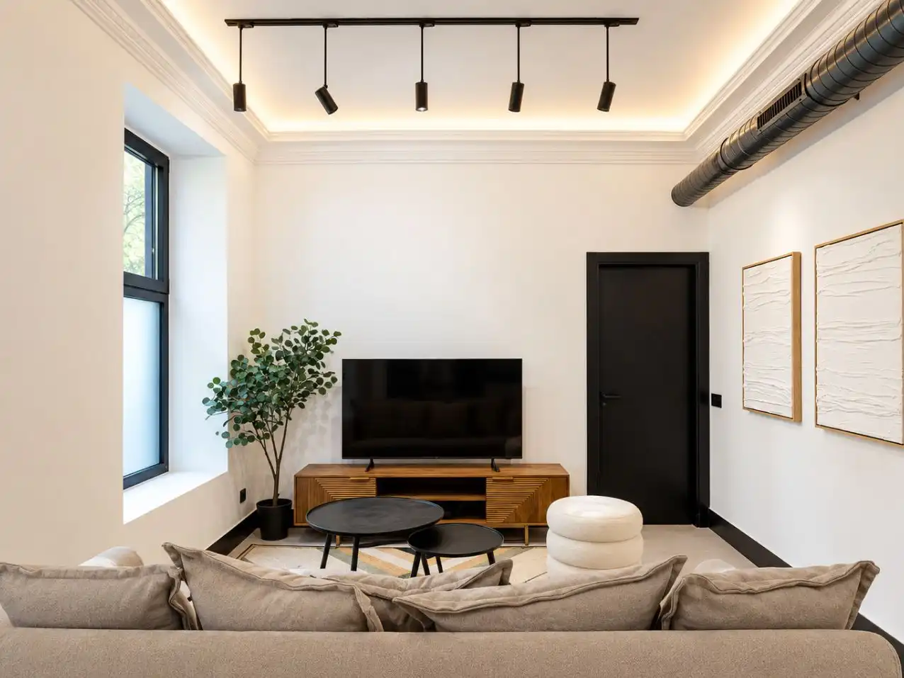 Sala de estar de Apartamento en venta en  Madrid Capital con Aire acondicionado y Terraza