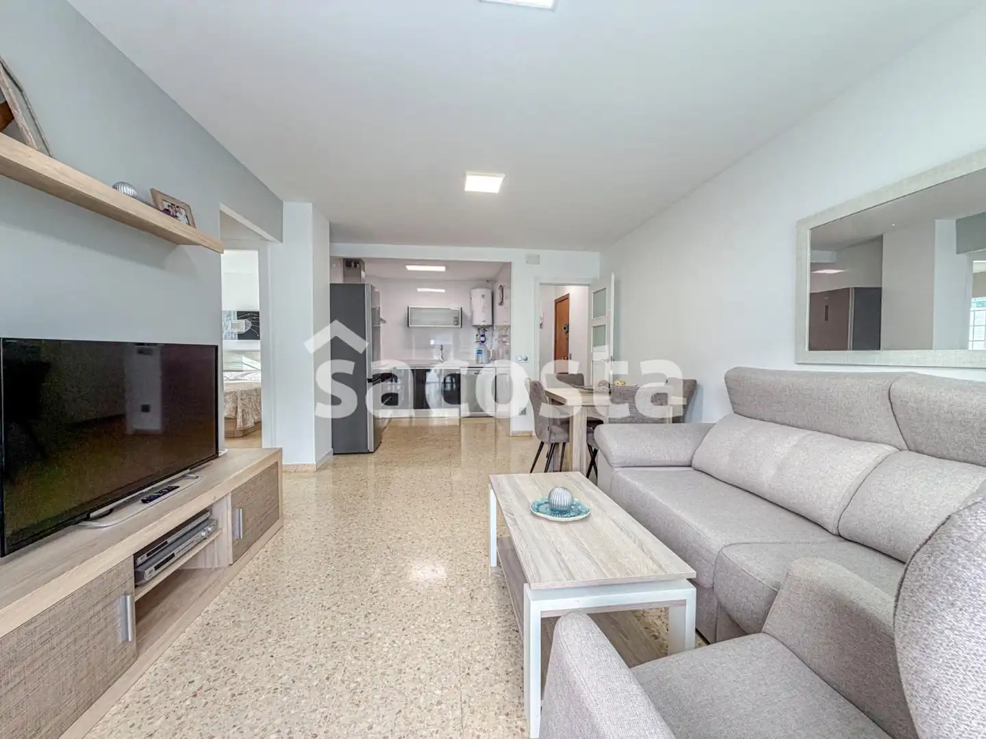 Wohnzimmer von Wohnung zum Verkauf in Blanes mit Klimaanlage, Heizung und Terrasse